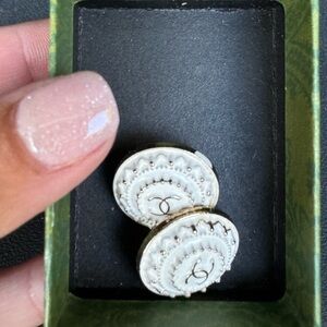 CHANEL repurposed button earrings